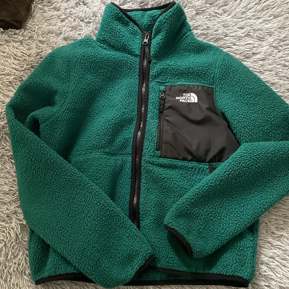 North Face green fleece